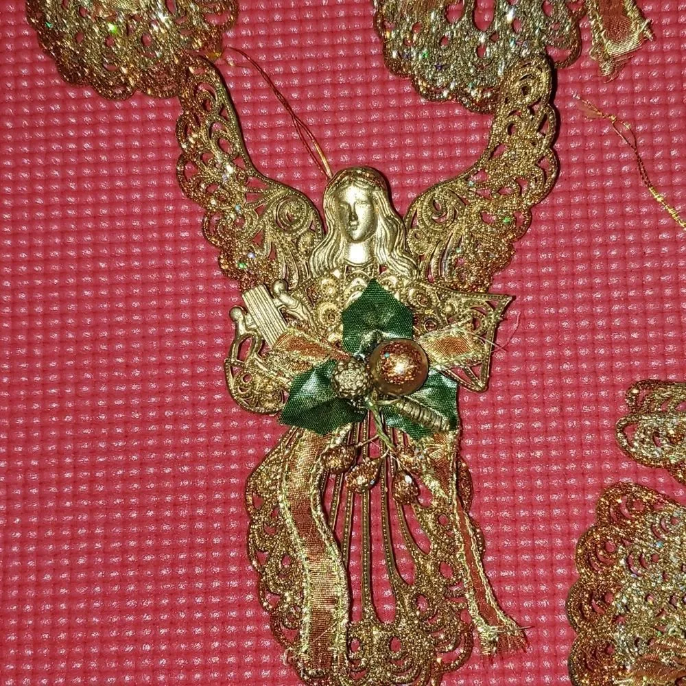 Angel Glitter Christmas Ornaments Set of 5